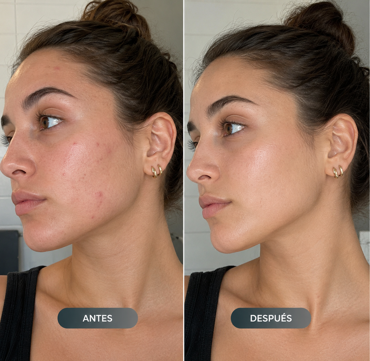 Piel antes y después de ducharse con agua filtrada