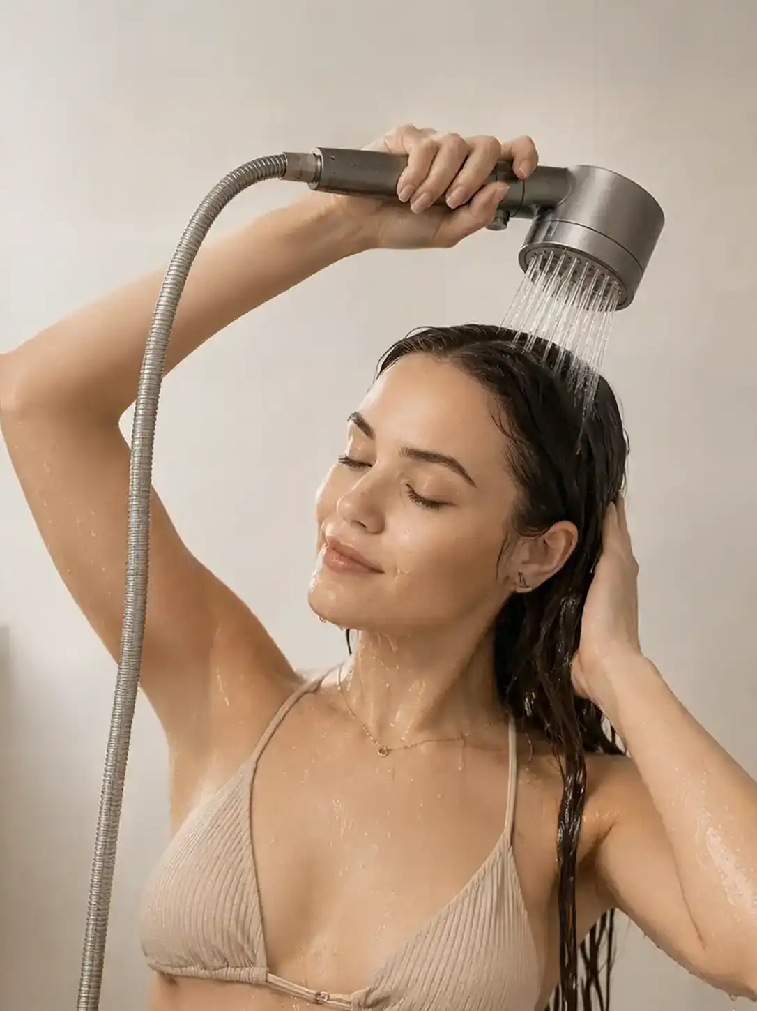 Mujer duchándose con Hydraluz